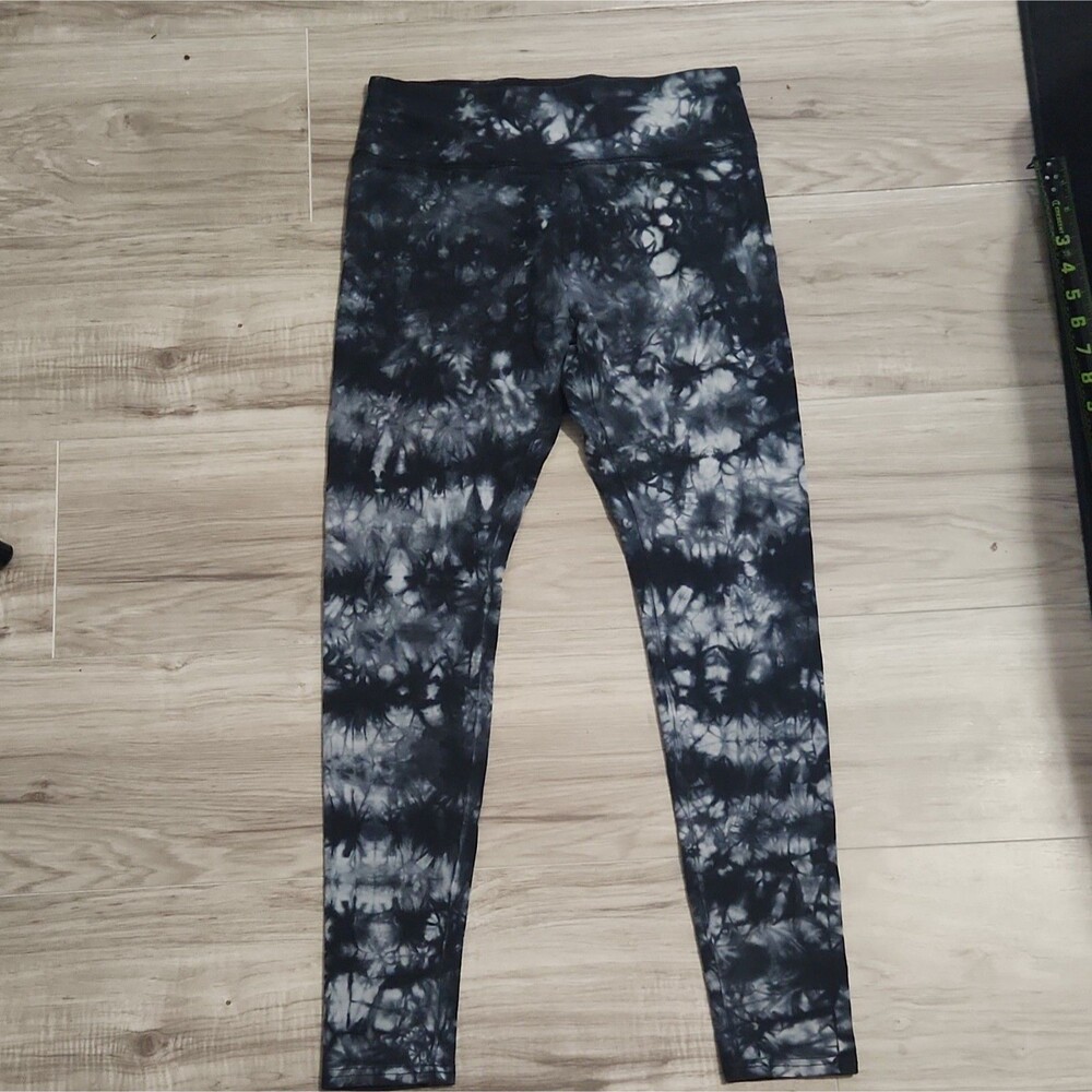 Wild Fable Ankle Leggings Womens S Black White Tie Dye Stretch Elastic Waist